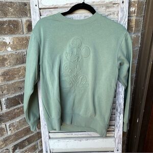 H&M Green Embossed Mickey Green Pullover Crewneck - Womens Size XS Disney.